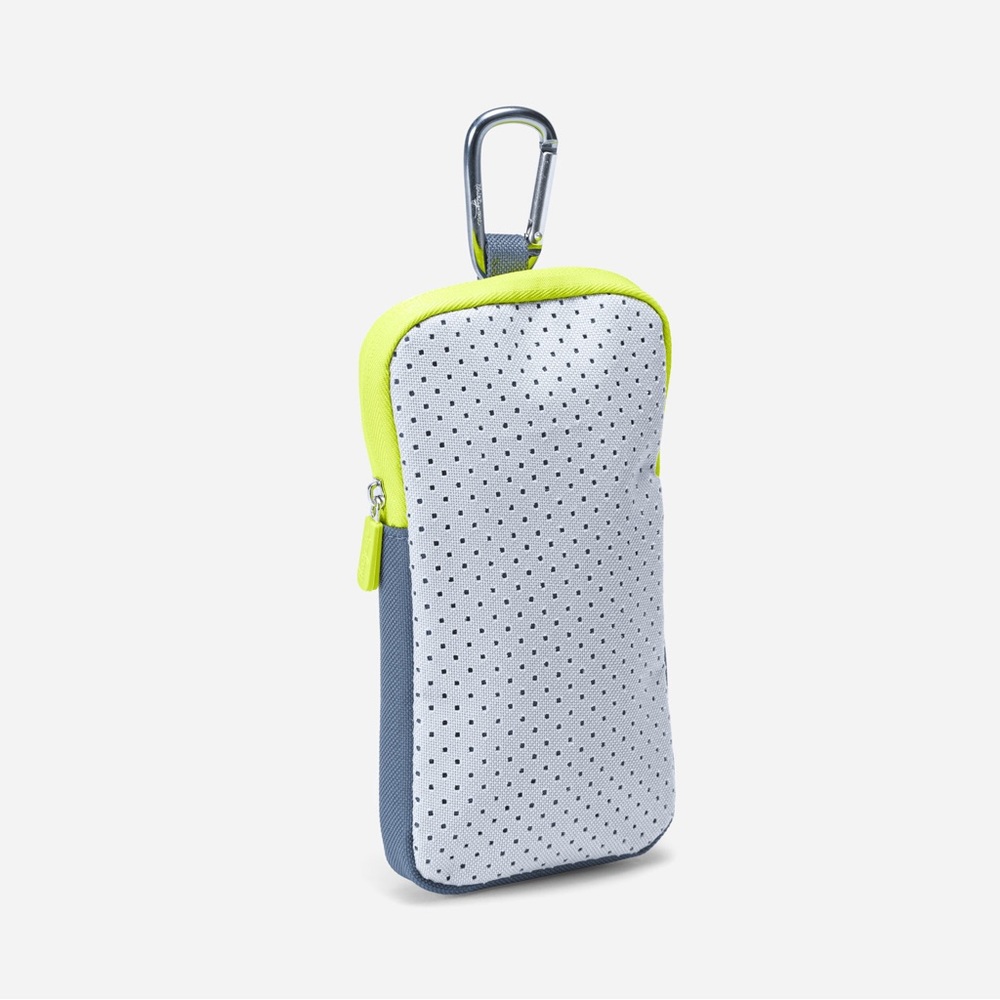 Thirty-One Clip-On Tech Pouch, soft blue color block